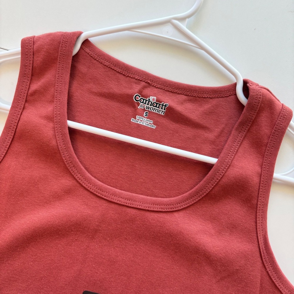Carhartt Tank Top Women Size S Small Clay Orange Cotton Scoop Neck WK009VRS
